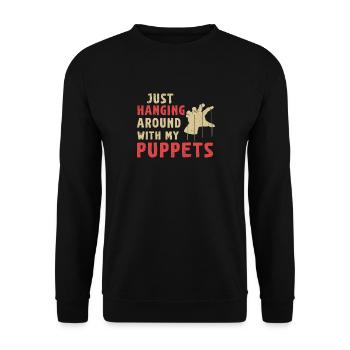 Puppetry Puppeteer Puppet Puppets - Unisex Sweatshirt - black - Front - Alina (178cm) & Michal (187cm)