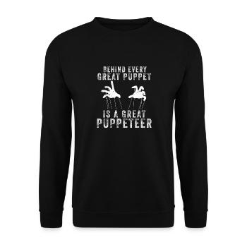 Puppetry Puppeteer Puppet Puppets - Unisex Sweatshirt - black - Front - Alina (178cm) & Michal (187cm)