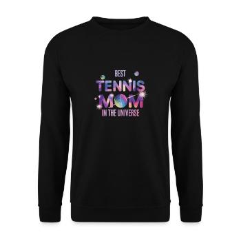 Best Tennis Mom In The Universe Galactic Funny - Unisex Sweatshirt - black - Front - Alina (178cm) & Michal (187cm)