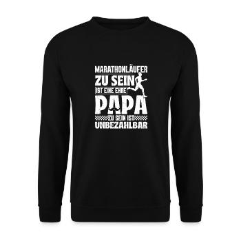 Papa MARATHON LÄUFER ZU SEIN EINE EHRE Lustiges - Unisex Pullover - Schwarz - Vorne - Alina (178cm) & Michal (187cm)