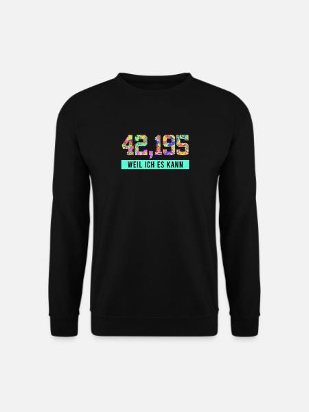 Läufer 42.195 WEIL ICH ES KANN Laufen Lustiges - Unisex Pullover - Schwarz