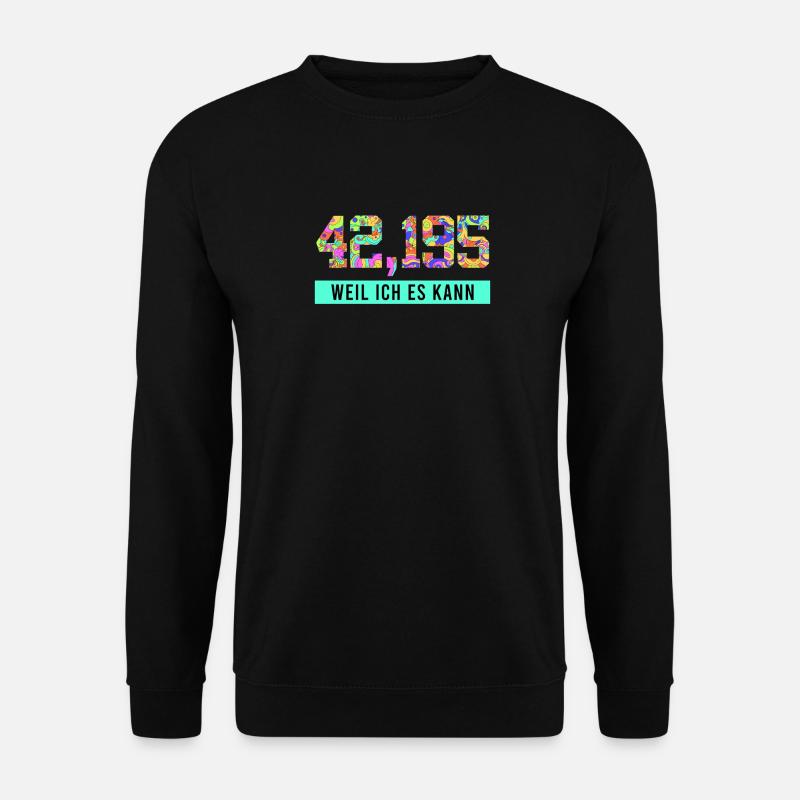 Läufer 42.195 WEIL ICH ES KANN Laufen Lustiges - Unisex Pullover - Schwarz