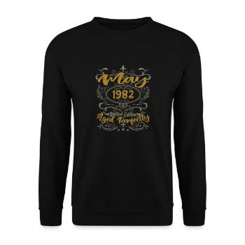 Geboren im Mai 1982 Geburtstag Mai 1982 Geburtstag Mai 1982 - Unisex Pullover - Schwarz - Vorne - Alina (178cm) & Michal (187cm)