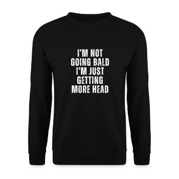 Je ne deviens pas chauve, j’ai juste plus de tête - Sweat-shirt Unisexe - noir - Devant - Alina (178cm) & Michal (187cm)