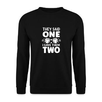 Twin Mom Life Double Trouble Parents Power - Unisex Sweatshirt - black - Front - Alina (178cm) & Michal (187cm)