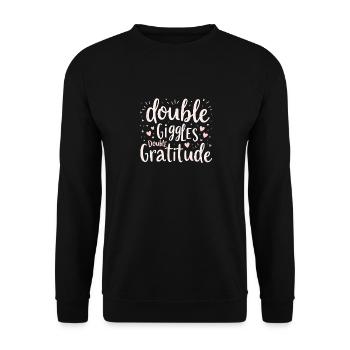Twin Mom Life Double Trouble Parents Power - Unisex Sweatshirt - black - Front - Alina (178cm) & Michal (187cm)