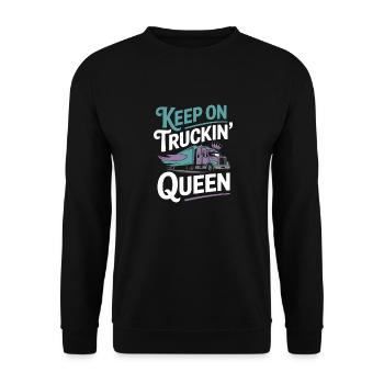 Women In Trucking Female Trucker Pride - Sweat-shirt Unisexe - noir - Devant - Alina (178cm) & Michal (187cm)