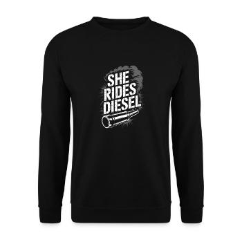 Women In Trucking Female Trucker Pride - Sweat-shirt Unisexe - noir - Devant - Alina (178cm) & Michal (187cm)