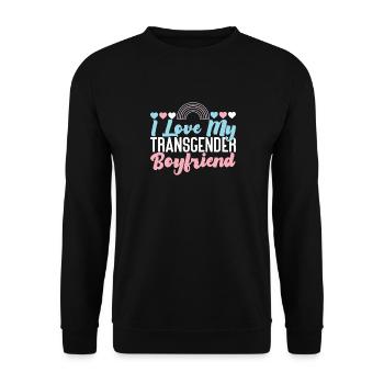 Transgender Trans LGBT Pride - Unisex Pullover - Schwarz - Vorne - Alina (178cm) & Michal (187cm)