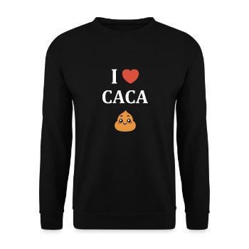 caca - Sweat-shirt Unisexe - noir - Devant - Alina (178cm) & Michal (187cm)