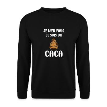 caca - Sweat-shirt Unisexe - noir - Devant - Alina (178cm) & Michal (187cm)