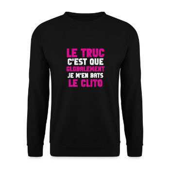 Je m’en bats le clito - Sweat-shirt Unisexe - noir - Devant - Alina (178cm) & Michal (187cm)