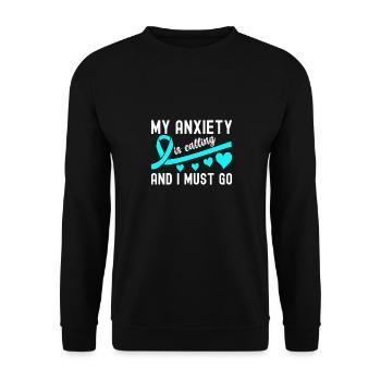 Anxiety disorder Anxiety disorder - Unisex Sweatshirt - black - Front - Alina (178cm) & Michal (187cm)