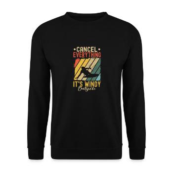 Kitesurfing Cancel everything, it's windy outside - Unisex Sweatshirt - black - Front - Alina (178cm) & Michal (187cm)