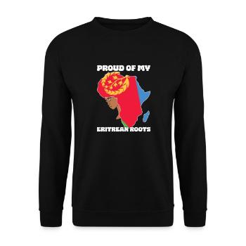 Stolz Auf Meine Eritreischen Wurzeln - Unisex Pullover - Schwarz - Vorne - Alina (178cm) & Michal (187cm)