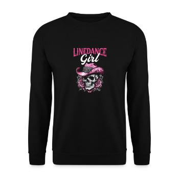 Line Dance Liebhaber Cowboy Line Dancer - Unisex Pullover - Schwarz - Vorne - Alina (178cm) & Michal (187cm)