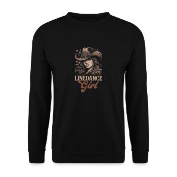 Line Dance Liebhaber Cowboy Line Dancer - Unisex Pullover - Schwarz - Vorne - Alina (178cm) & Michal (187cm)