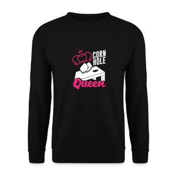 Cornhole Königin Spieler - Unisex Pullover - Schwarz - Vorne - Alina (178cm) & Michal (187cm)