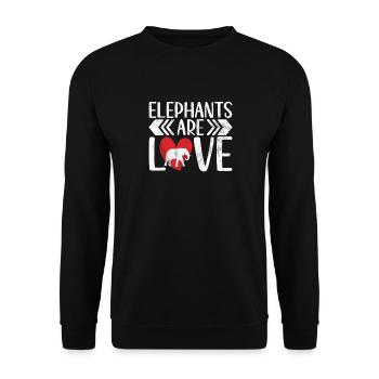 Cadeaux d’amoureux des éléphants - Sweat-shirt Unisexe - noir - Devant - Alina (178cm) & Michal (187cm)