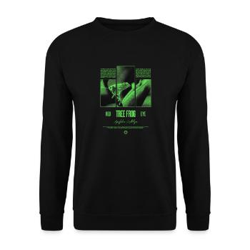 Rotäugiger Laubfrosch Regenwald Amphibie - Unisex Pullover - Schwarz - Vorne - Alina (178cm) & Michal (187cm)