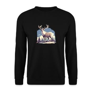 Reindeer Reindeer - Unisex Sweatshirt - black - Front - Alina (178cm) & Michal (187cm)
