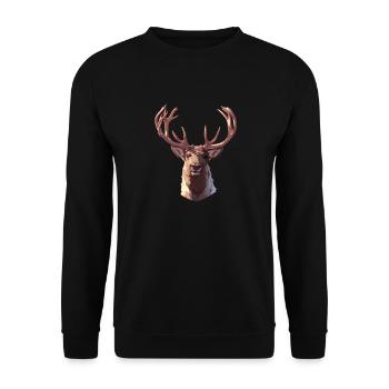 Reindeer Reindeer - Unisex Sweatshirt - black - Front - Alina (178cm) & Michal (187cm)