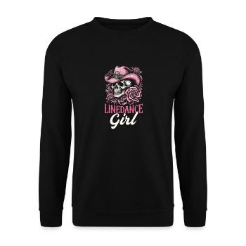 Line Dance Liebhaber Cowboy Line Dancer - Unisex Pullover - Schwarz - Vorne - Alina (178cm) & Michal (187cm)