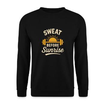 Morning Gym Regular Early Training Discipline - Unisex Sweatshirt - black - Front - Alina (178cm) & Michal (187cm)