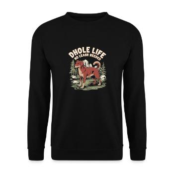 Dhole Lover Faune Canidé Chien sauvage asiatique - Sweat-shirt Unisexe - noir - Devant - Alina (178cm) & Michal (187cm)