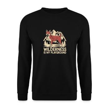Dhole Lover Faune Canidé Chien sauvage asiatique - Sweat-shirt Unisexe - noir - Devant - Alina (178cm) & Michal (187cm)