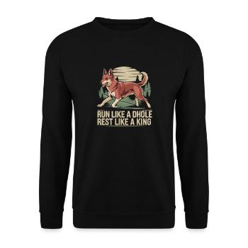 Dhole Lover Faune Canidé Chien sauvage asiatique - Sweat-shirt Unisexe - noir - Devant - Alina (178cm) & Michal (187cm)