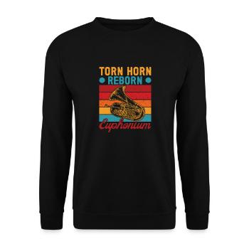 Euphonium Torn Horn Reborn Baryton Marching Band - Sweat-shirt Unisexe - noir - Devant - Alina (178cm) & Michal (187cm)