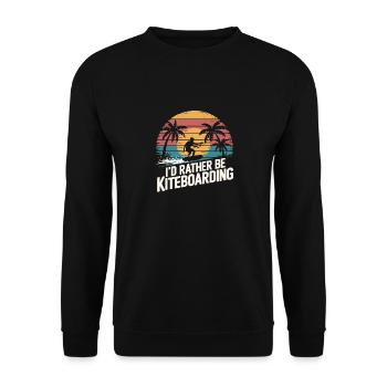 I'd rather kiteboard on the beach with - Unisex Sweatshirt - black - Front - Alina (178cm) & Michal (187cm)