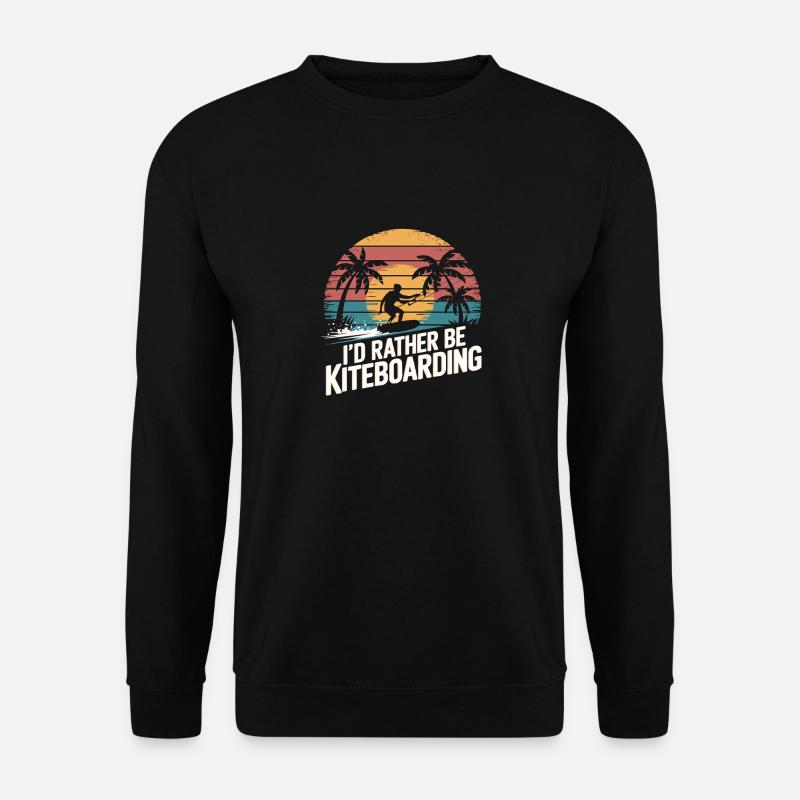 Ich Würde Lieber Kiteboarden Am Strand Mit - Unisex Pullover - Schwarz