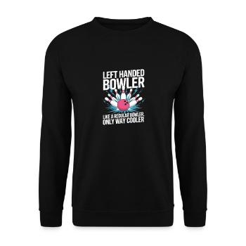 Left-handed bowler just a lot cooler - Unisex Sweatshirt - black - Front - Alina (178cm) & Michal (187cm)