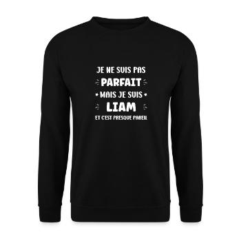 Liam - Sweat-shirt Unisexe - noir - Devant - Alina (178cm) & Michal (187cm)