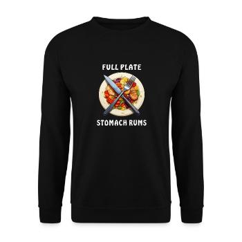DINNER PLATE FULL PLATE STOMACH RUMS - Unisex Sweatshirt - black - Front - Alina (178cm) & Michal (187cm)