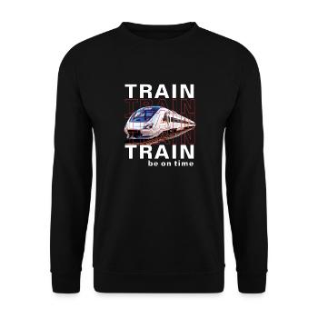 ZUG TRAIN be on time - Unisex Sweatshirt - black - Front - Alina (178cm) & Michal (187cm)