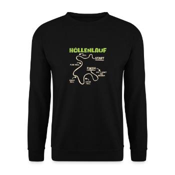 Läufer HÖLLENLAUF Laufen Lustiges - Unisex Pullover - Schwarz - Vorne - Alina (178cm) & Michal (187cm)