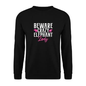 Cadeaux d’amoureux des éléphants - Sweat-shirt Unisexe - noir - Devant - Alina (178cm) & Michal (187cm)