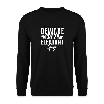 Cadeaux d’amoureux des éléphants - Sweat-shirt Unisexe - noir - Devant - Alina (178cm) & Michal (187cm)