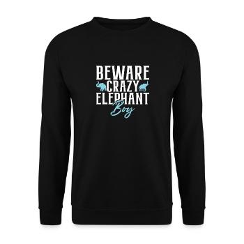 Cadeaux d’amoureux des éléphants - Sweat-shirt Unisexe - noir - Devant - Alina (178cm) & Michal (187cm)