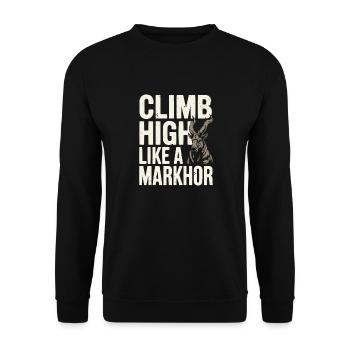 Markhor Lover Wildlife Animal Wild Goat Pakistan - Unisex Sweatshirt - black - Front - Alina (178cm) & Michal (187cm)