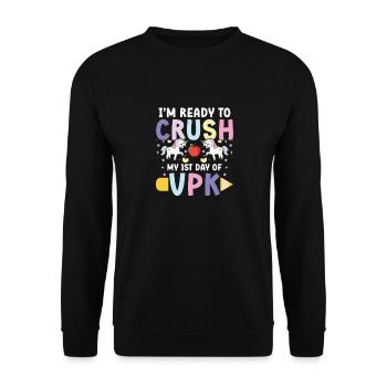 Je suis prêt à commencer ma première journée de vpk - Sweat-shirt Unisexe - noir - Devant - Alina (178cm) & Michal (187cm)