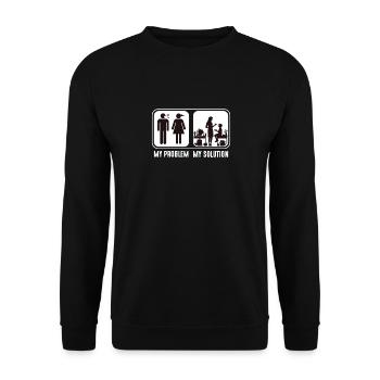STEM Teacher My Problem My Solution Pictogram Mom - Unisex Sweatshirt - black - Front - Alina (178cm) & Michal (187cm)