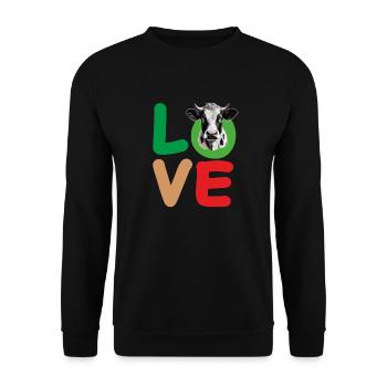 LOVE COW - Unisex Sweatshirt - black - Front - Alina (178cm) & Michal (187cm)