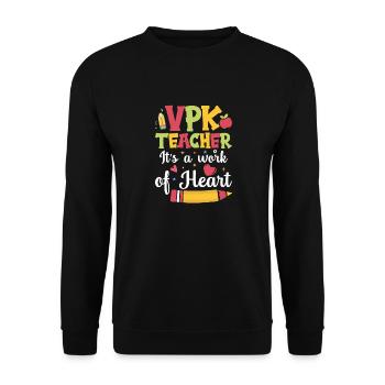 Enseignant VPK C’est un travail de cœur - Sweat-shirt Unisexe - noir - Devant - Alina (178cm) & Michal (187cm)