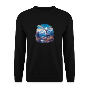 Reindeer Reindeer - Unisex Sweatshirt - black - Front - Alina (178cm) & Michal (187cm)