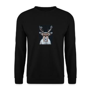 Reindeer Reindeer - Unisex Sweatshirt - black - Front - Alina (178cm) & Michal (187cm)