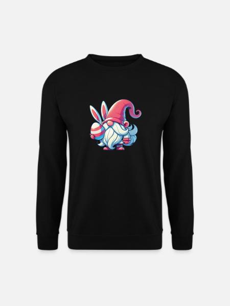 Ostern Gnom Mit Ei Wichtel Zwerg - Unisex Pullover - Schwarz